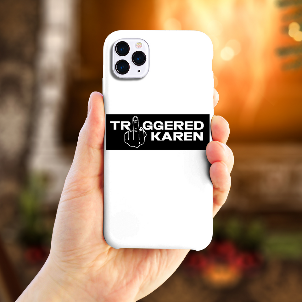 Triggered Karen White Design Slim Phone Case